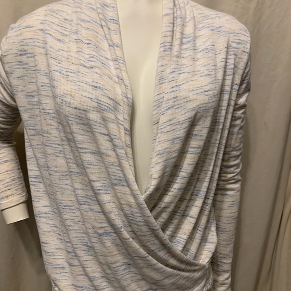 Anthropologie Saturday Sunday Size XS Elsa Marled Wrap pullover top Draped Front - Picture 4 of 8